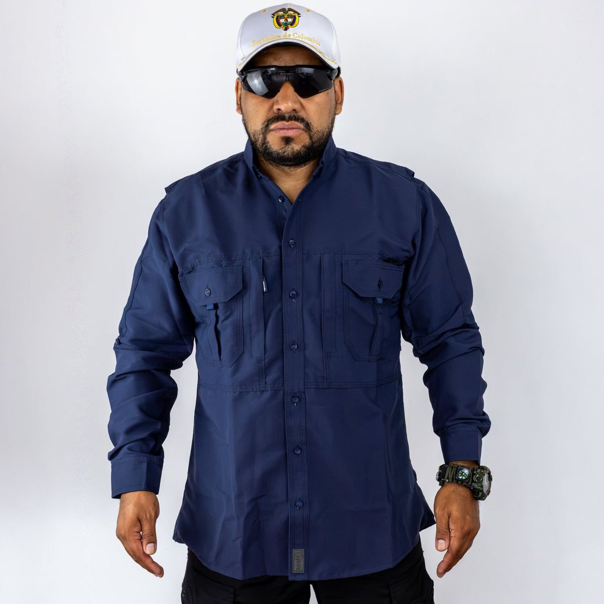 Camisa Presidencial de frente, Azul Turquí