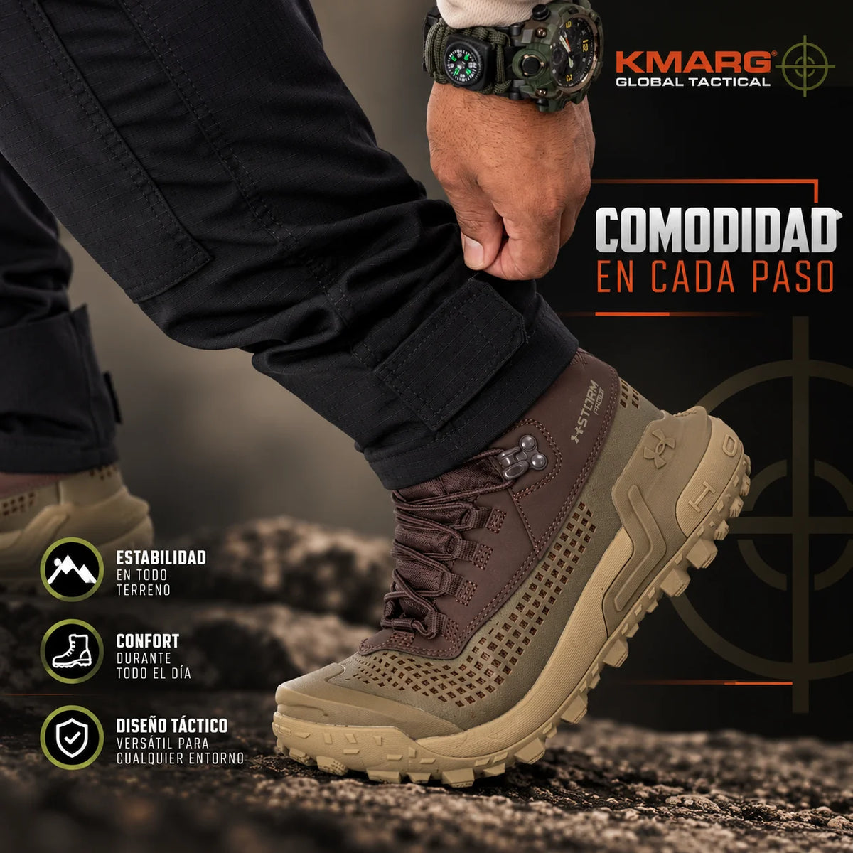 Bota táctica Under Armour Storm color Marrón